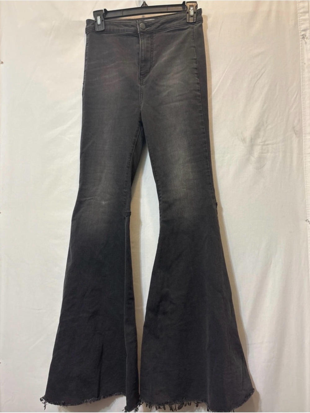 Free People Black Washed float on High-Rise Flare Jeans